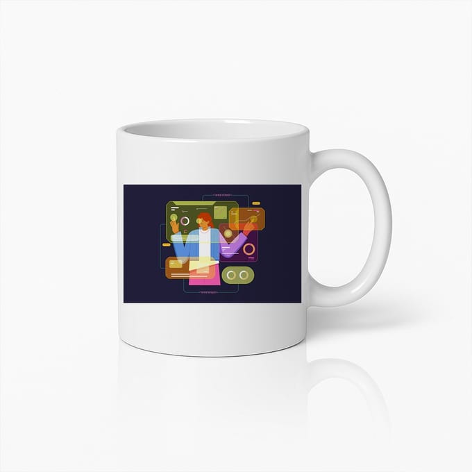 Futuristische Technologie Mok – Moderne Digitale Interface Koffiebeker voor Techniekliefhebbers & Professionals