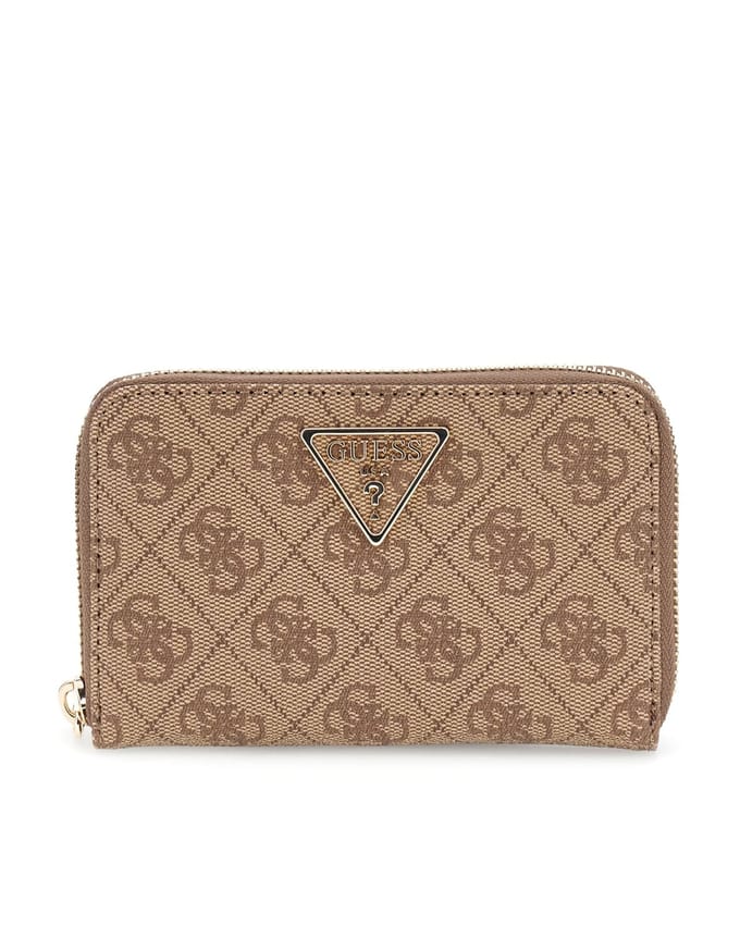 GUESS portemonnee Laurel II SLG Zip Around Wallet Latte Logo / Brown Lichtbruin