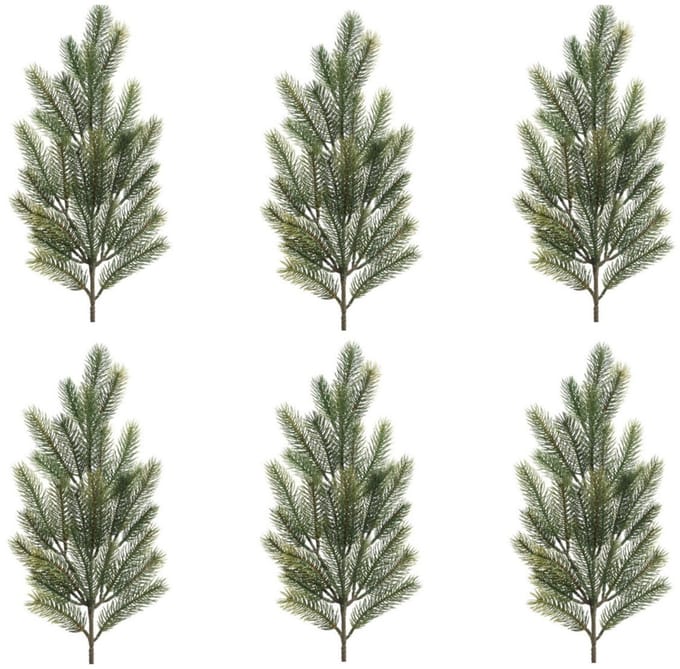 Decoris kersttak - 6x - groen - 66 cm - dennentak - kerstversiering - kerstdecoratie - kunsttak
