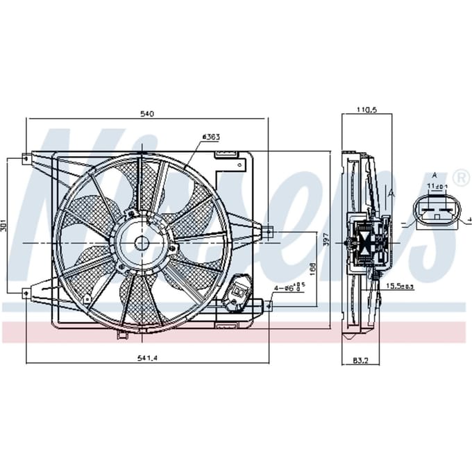Koelventilatorwiel, motorkoeling NISSENS 85708