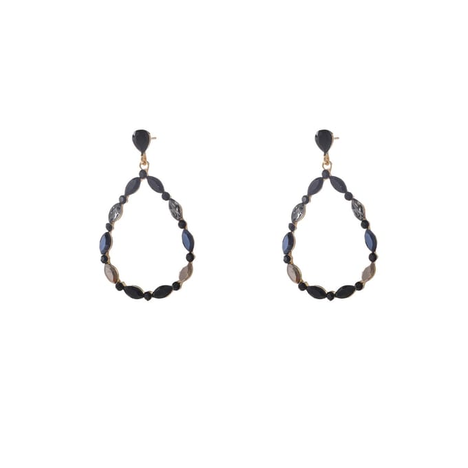 Go Dutch Label Oorknoppen Open Drop Dangle Goud Black