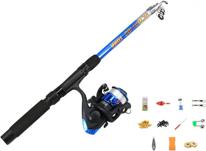 Telescopische Hengel - Vishengel Set - Vissen Buiten - Complete Starter Kit - 180 cm