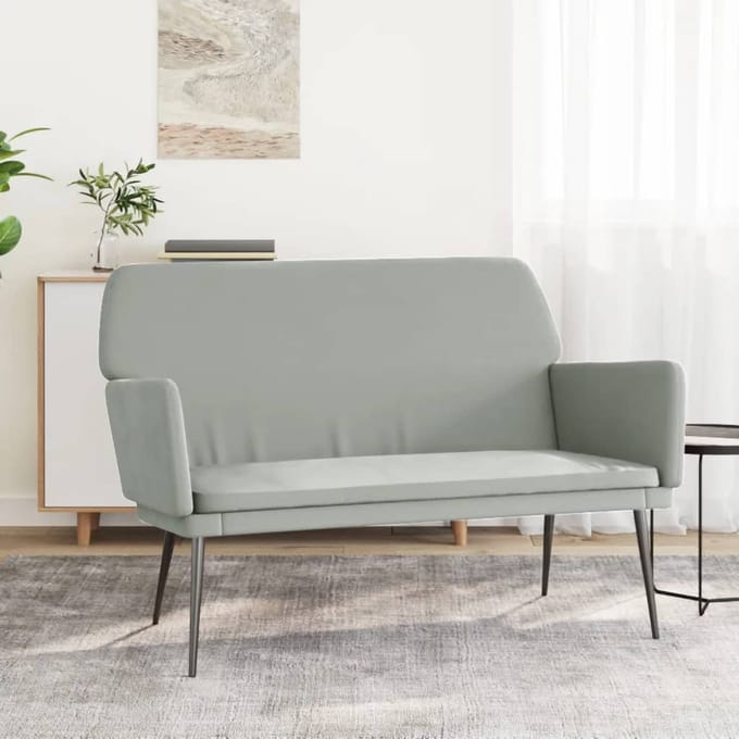 vidaXL - Bankje - 108x79x79 - cm - fluweel - lichtgrijs