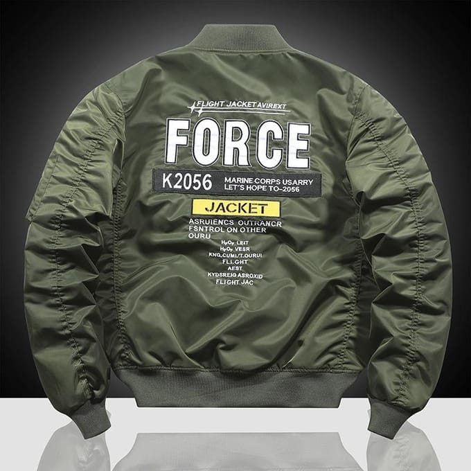 Veste brodée en coton Air Force Ma1 Pilot Jacket Veste de vol pour homme XL gray