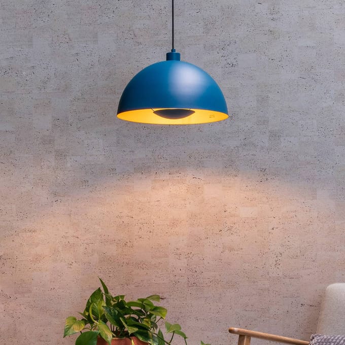 Lucide SIEMON - Hanglamp - Ø 40 cm - 1xE27 - Blauw