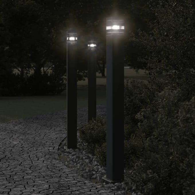 vidaXL Buitenvloerlamp 110 cm aluminium zwart
