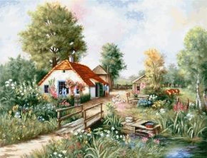 Luca-s kruissteek borduurpakket dorpslandschap bu4011