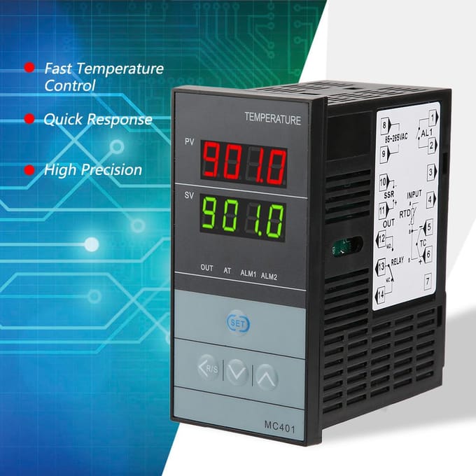 Digitale PID Temperatuurregelaar Thermostaat Relais SSR Uitgang Thermoregulator black