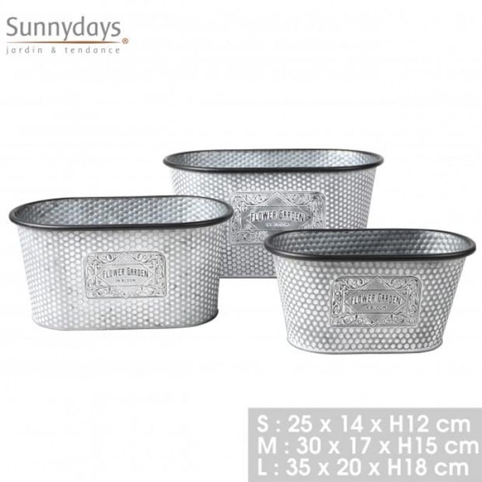 GARDEN & METAL "BLOOM" Set van 3 bloembakken in metaal