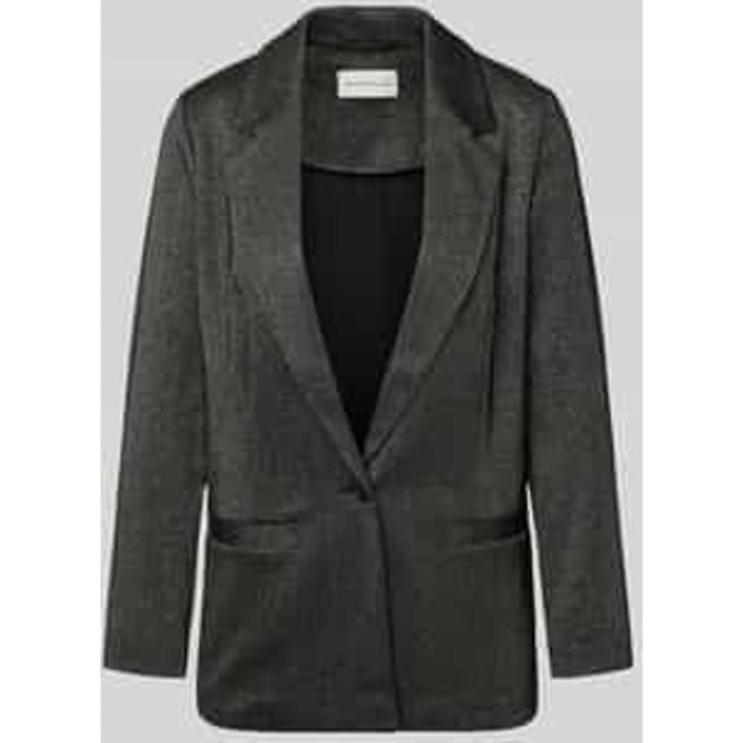Regular fit lange blazer met katoen