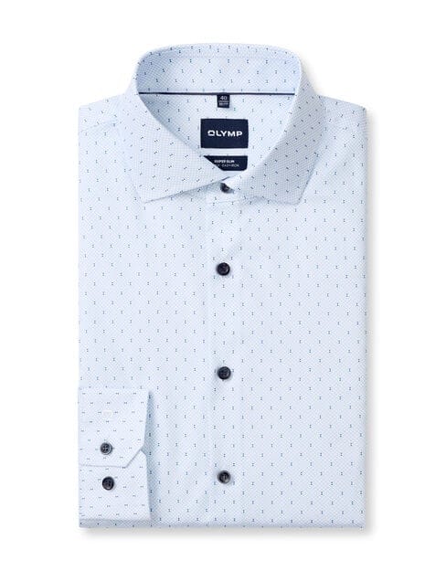 OLYMP No. Six Overhemd, Super Slim, Royal Kent, Bleu