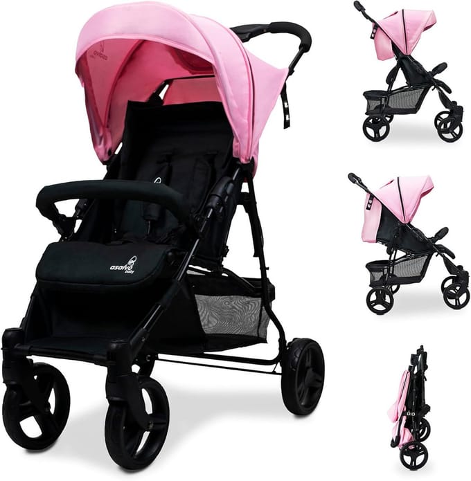 Lichte Kinderwagen met Verstelbare Rugleuning en Maximale Veiligheid