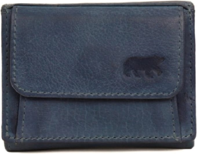 Bear Design Nana Leren Overslagportemonnee - Elemental Blue
