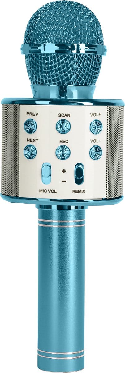 Zoem - Karaoke Microfoon Blauw - Draadloos - Bluetooth verbinding - Zingen - Oplaadbaar - Feest - Cadeau