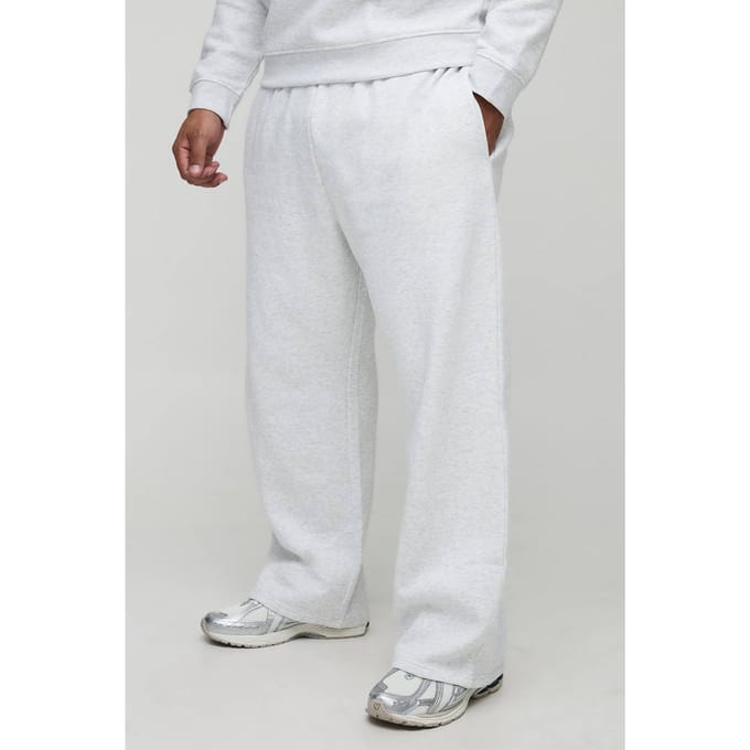 Plus Basic Joggers met rechte pijpen | Grey Marl | Size 3XL