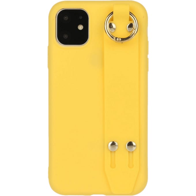 Comfycase iPhone 12 Mini Strap Holder Case Geel