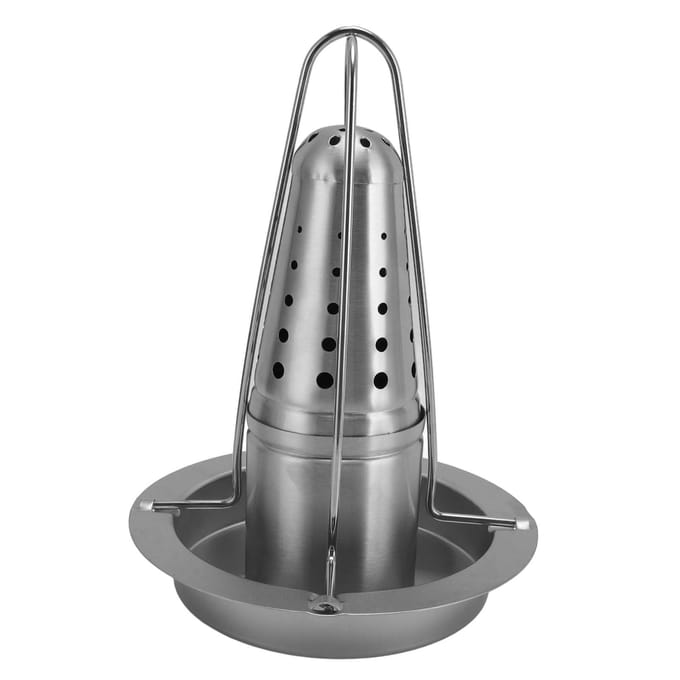 Verticale Kippenbrader RVS Afneembaar Kippenbraadrek Kalkoenbrader Houder voor L(for 6.5-9kg) gray