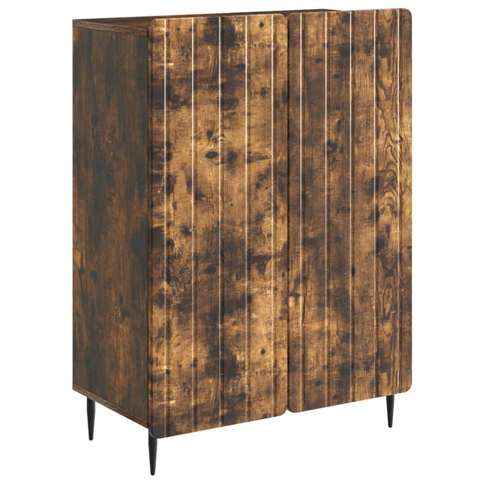 vidaXL - Dressoir - Gerookt - eiken - 66 - x - 34,5 - x - 92 - cm - Bewerkt - hout