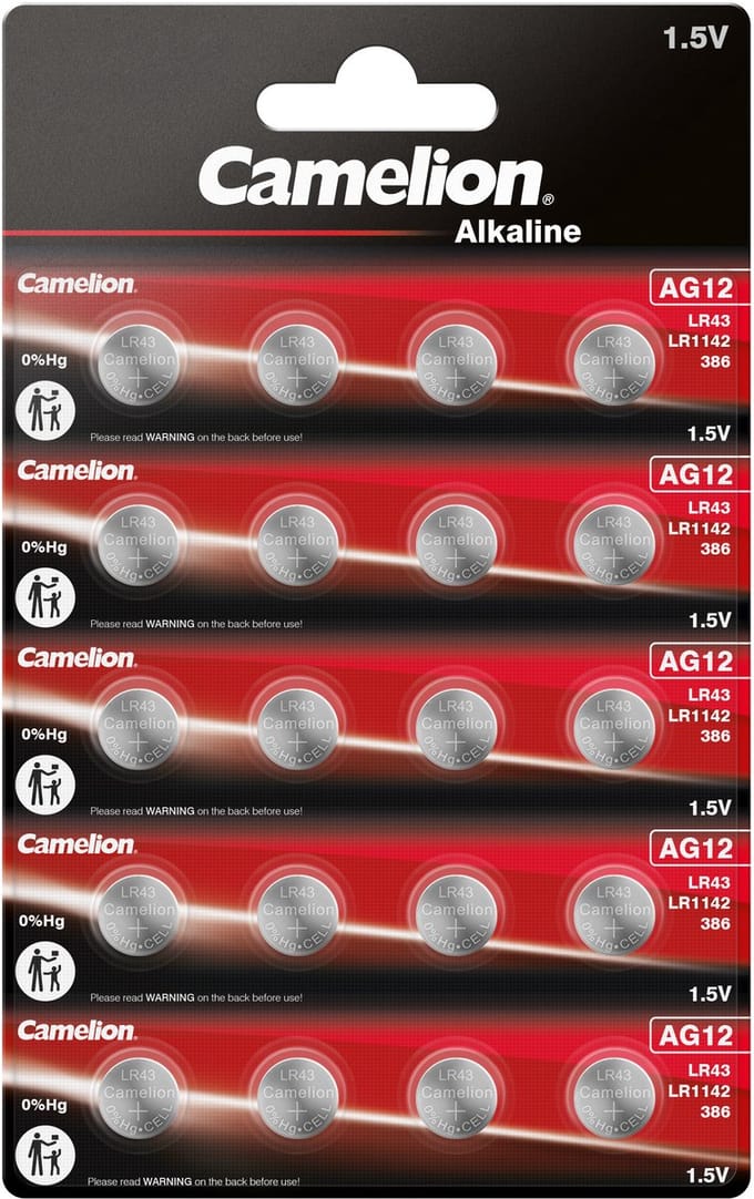 Camelion Alkaline batterij AG12 1,5V blister 20