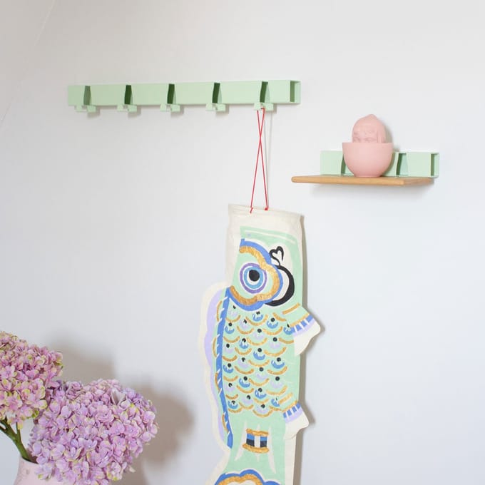 Vij5 Coatrack By The Meter kapstok met 5 haken groen