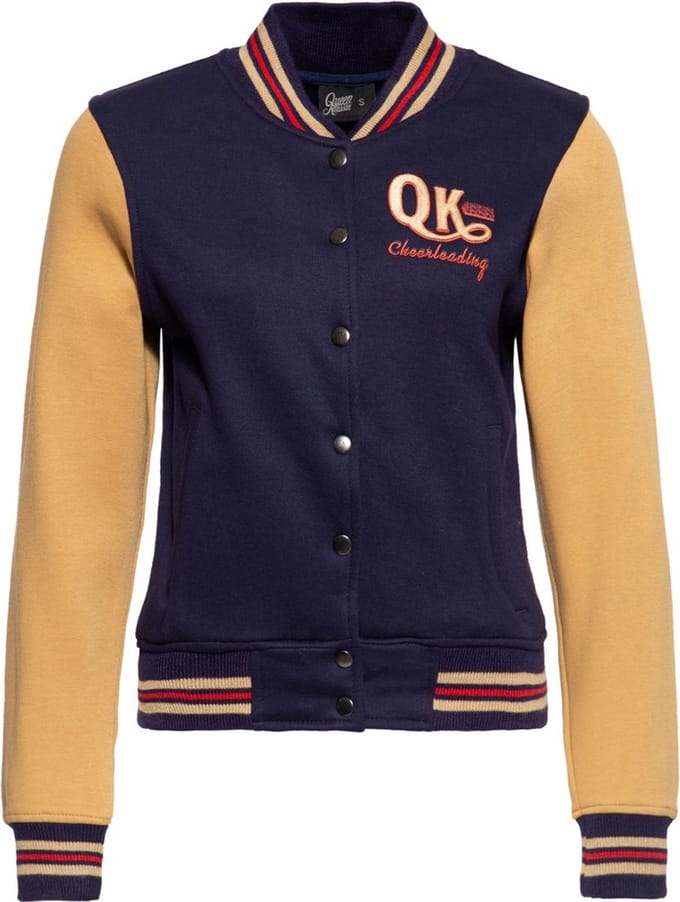 Queen Kerosin College Sweatjacke QKI24008 Blau-XS