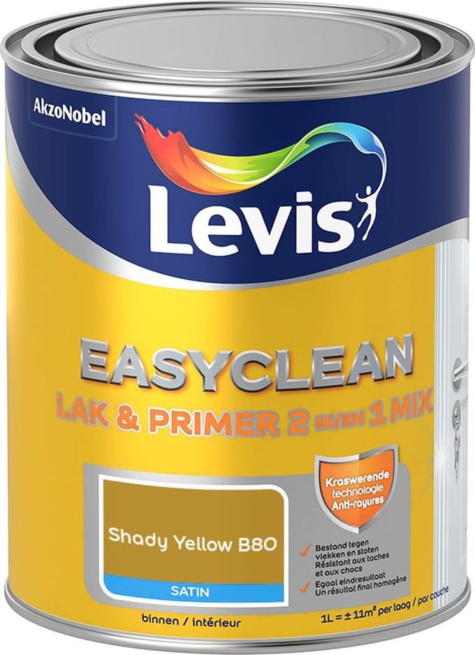 Levis - Easyclean Lak & Primer 2-In-1 Mix - Shady Yellow B80 - Mengverf - 1 L