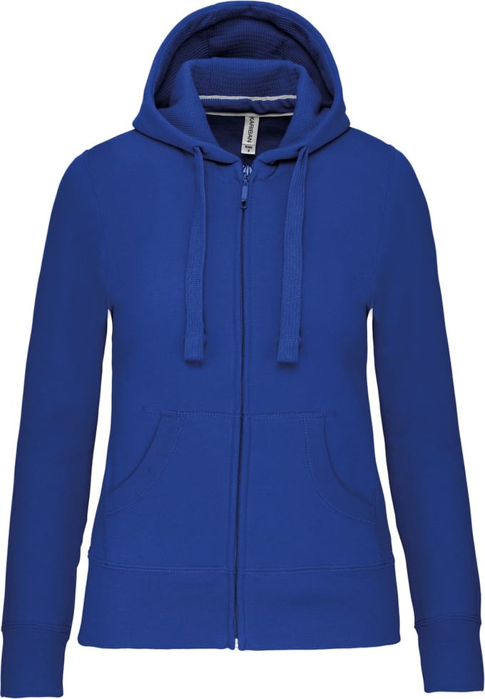 Kariban Damessweater met rits en capuchon K464 - Light Royal Blue - M