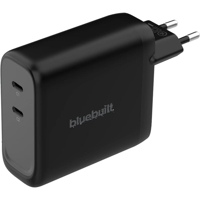 BlueBuilt 140W GaN Oplader met 2 Usb C Poorten Zwart