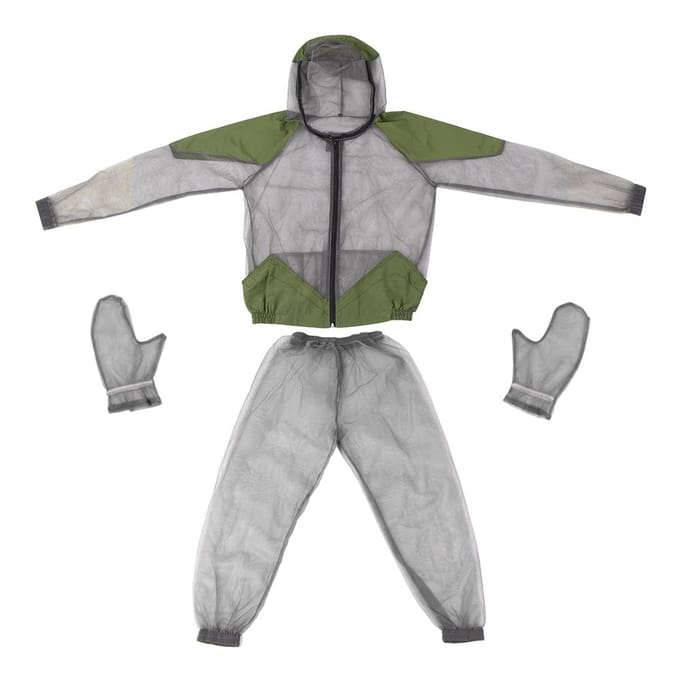 Outdoor muggenafstotend pak Bugjack Mesh capuchonpakken Vissen Jagen Campingjas Insect M gray