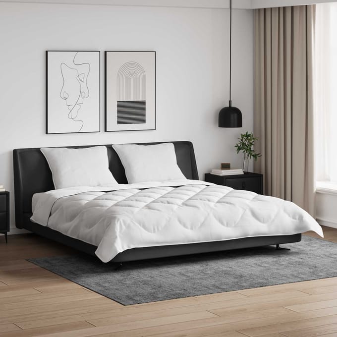 vidaXL - Dekbed - met - kussen - 3 - st - Wit - Microvezel
