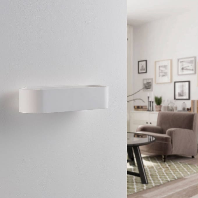 Lindby wandlamp Fioni, wit, gips, G9, 6,5 cm, overschilderbaar