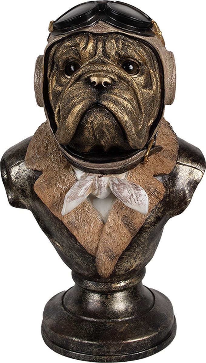 Clayre & Eef Beeld Hond 35 cm Bruin Polyresin