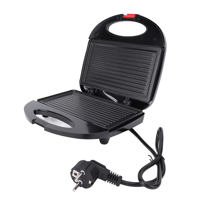 Sandwichmaker Elektrische Panini Pers Grill 750W Intelligente Temperatuurregeling Steak Ontbijt gray