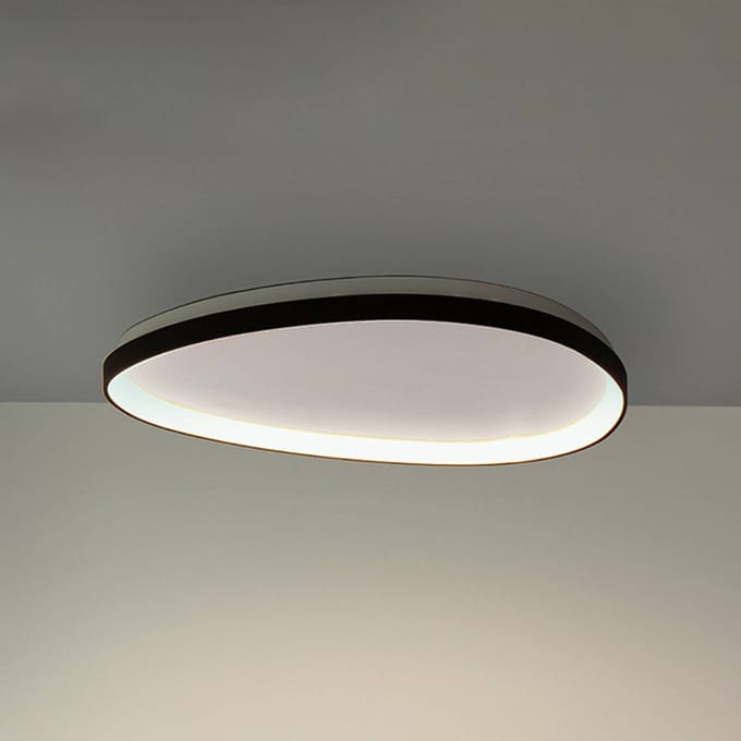 IDEAL LUX LED plafondlamp Gemini zwart 61 cm 4000 K aan/uit