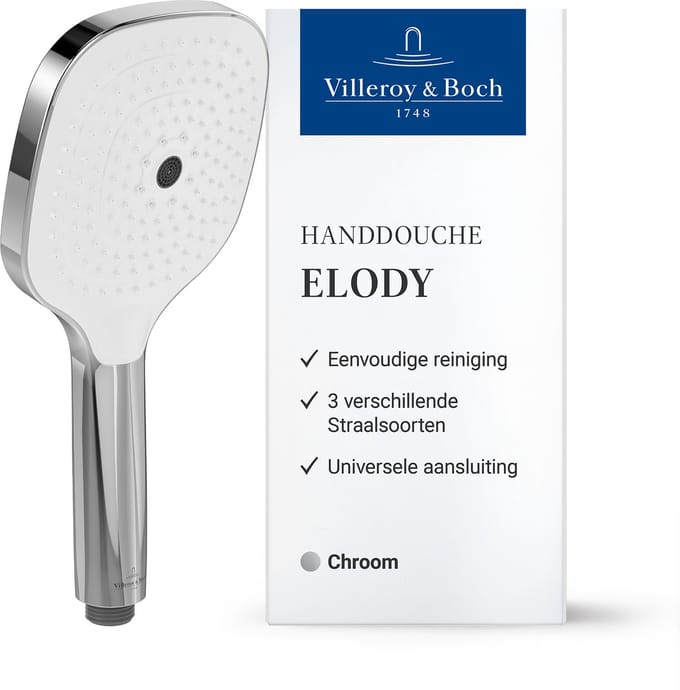 Villeroy & Boch Elody douchekop – Chroom
