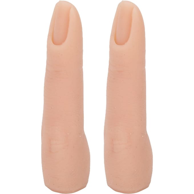 Nageltraining Vinger Buigbaar Flexibel Siliconen Oefenvingermodel voor Tattoo Acupunctuur beige