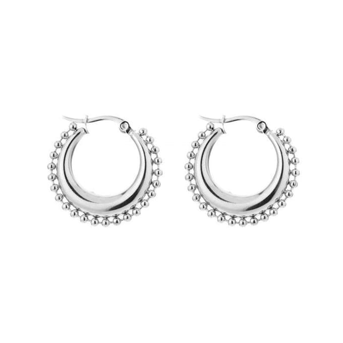 Bijoutheek Oorring Bali Hoop Balls Zilver