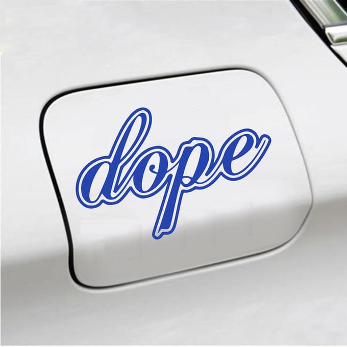 Bumpersticker - Dope - 9,7 X 14,8 - Blauw
