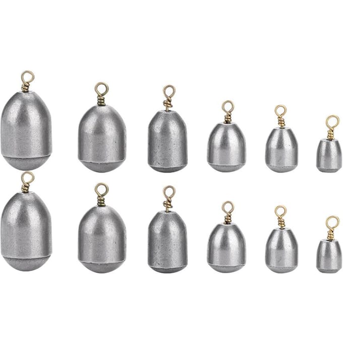 12pcs Eco friendly Fishing Sinker Iron Weight Fish Casting Tool Set with Box gray