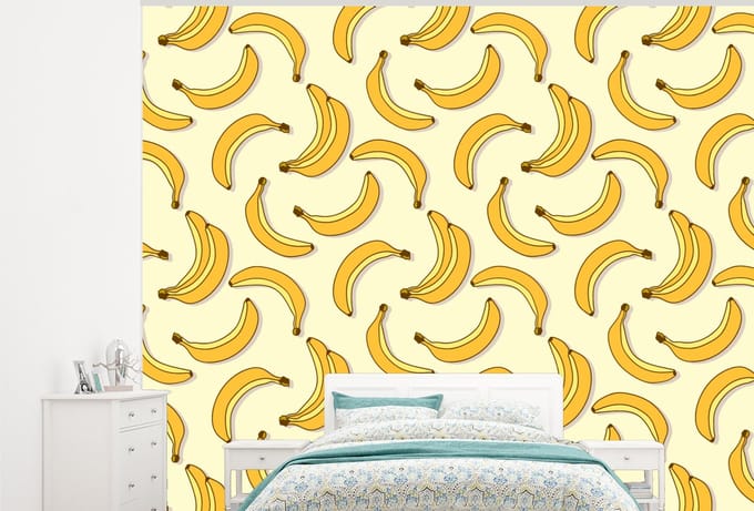 Behang - Fotobehang Fruit - Design - Banaan - Breedte 275 cm x hoogte 220 cm