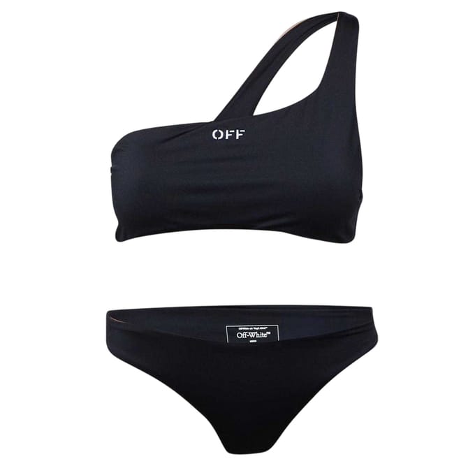 Off-White Dames/Dames Tweedelig Badpak (Zwart, Wit)