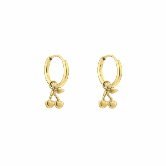 Bijoutheek Oorhangers Kersen Goud