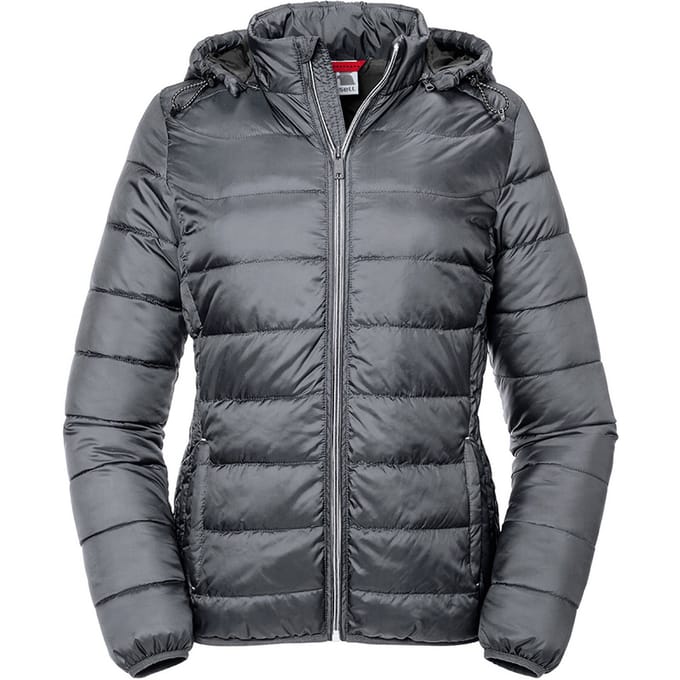 Russell Dames/dames Hooded Nano Gewatteerd Jasje (Strijkijzer)