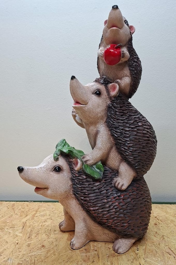 3 Egels Beeld -60cm hoog - polyresin - polystone - Decoratie - Woonaccessoires - Beeld