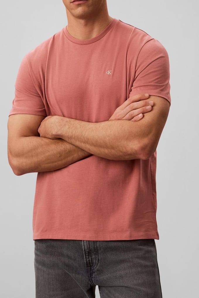 Calvin Klein Ss Classic Monogram Tee Light Mahogany Taglia: L | Magliette basic Outlet | Uomo | Marrone
