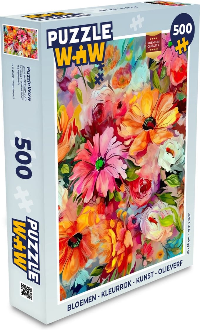 Puzzel Bloemen - Kleurrijk - Kunst - Olieverf - Legpuzzel - Puzzel 500 stukjes