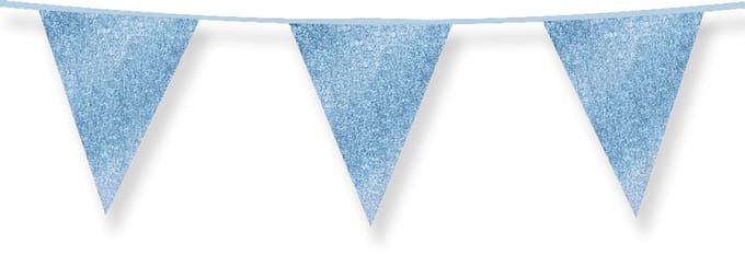 Glitter flags 16 x 20cm - Baby blue