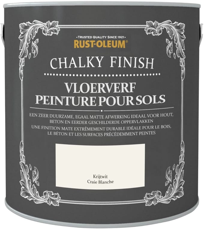 Rust-Oleum Chalky Finish Vloerverf Krijtwit 2,5 liter