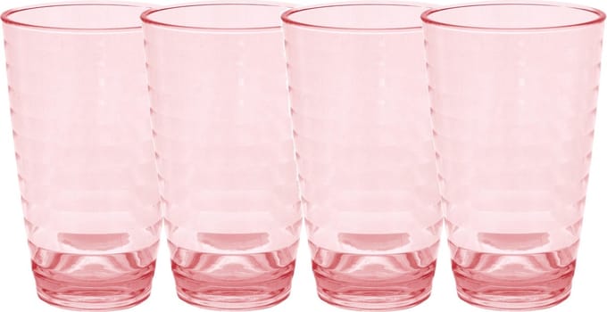 Set van 2x stuks onbreekbare kunststof camping/picknick water glazen/drinkglazen rood 400 ml - polycarbonaatglas