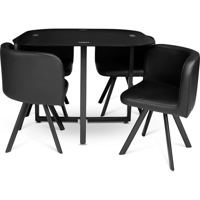 Milton & Oldbrook Eetkamerset 5-delig Sofia - Eettafel Met 4 Stoelen Zwart